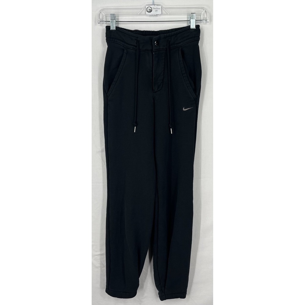 EUC Nike Phoenix Women Black High Rise French Terry Sweatpants DV7800-010 Sz XS